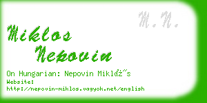 miklos nepovin business card